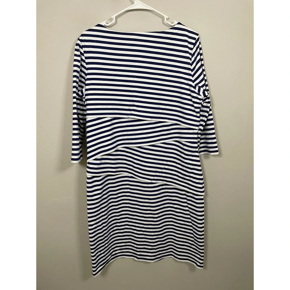 J. McLaughlin Nicola‎ Sheath Dress In Navy and White Stripe Size XL